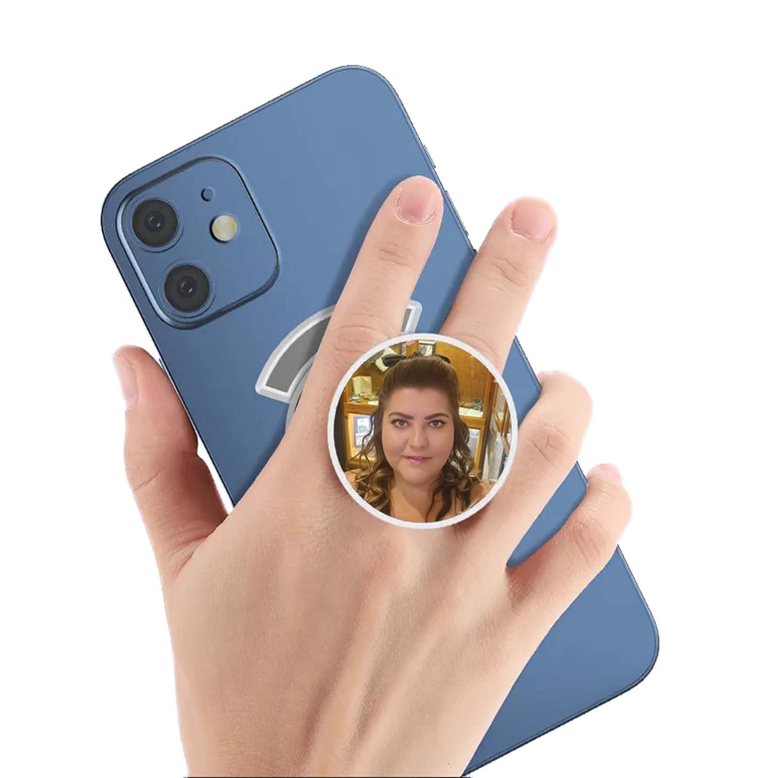 Sublimation Blank Round White Collapsible Phone Holder/Phone Grip