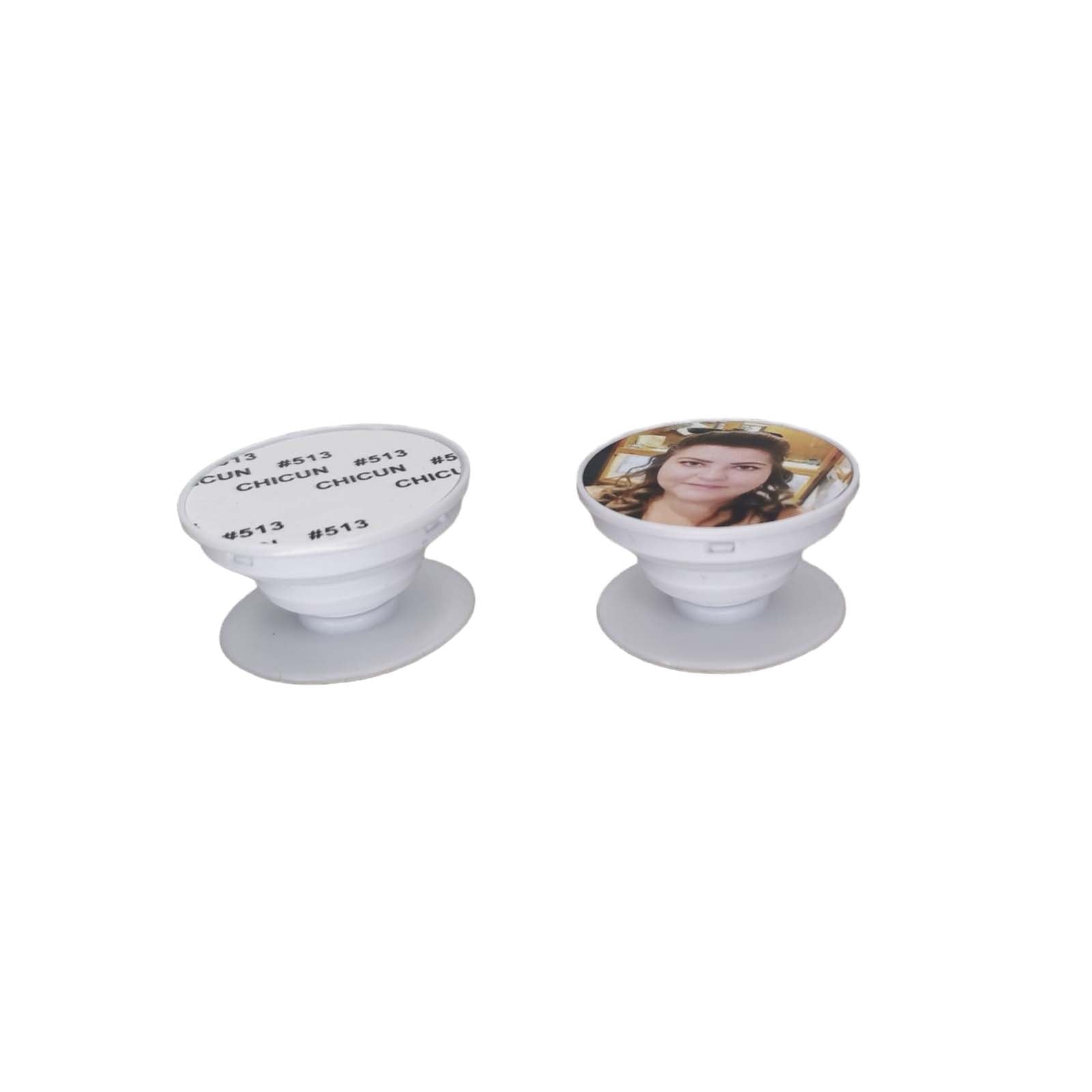 Sublimation Blank Round White Collapsible Phone Holder/Phone Grip