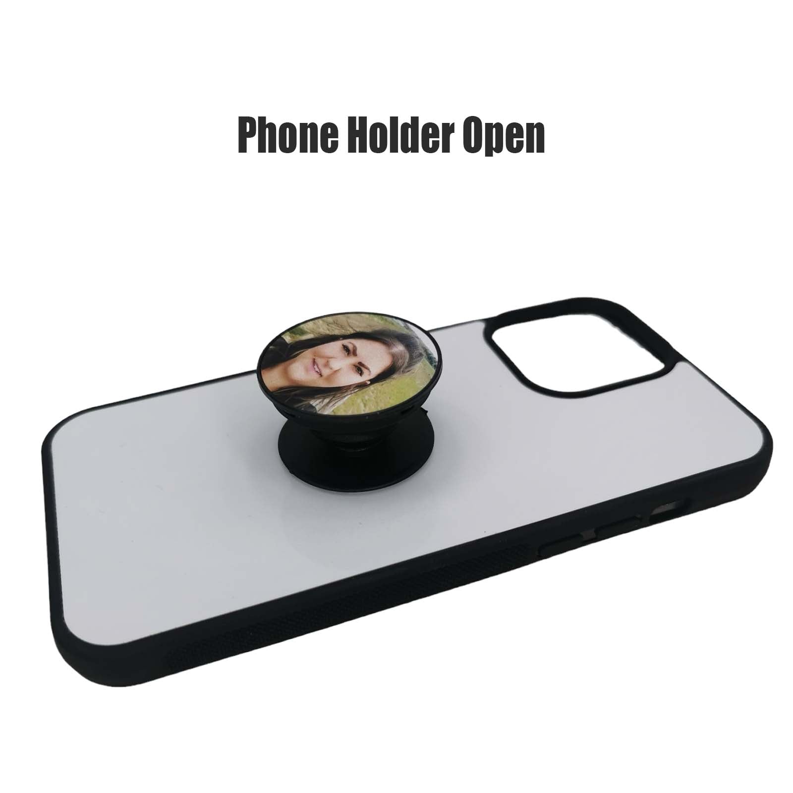 Sublimation Blank Round Black Collapsible Phone Holder/Phone Grip